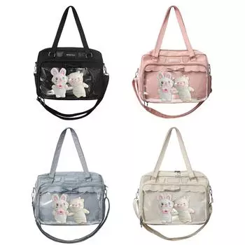 Модные сумки, милая сумка-мессенджер через плечо, прозрачная молния для студентов колледжа синий