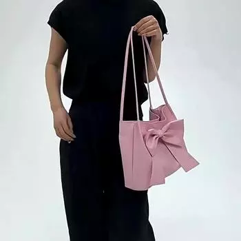 Модные сумки на ручке с бантом для женщин, сумки на плечо, сумка для отдыха подмышками, универсальные сумки для покупок, женские сумки 27x11x22cm розовый