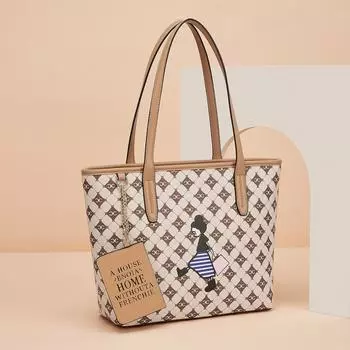 Модные сумки-тоут большой вместимости, новые трендовые женские сумки через плечо из искусственной кожи, простые, универсальные, милые сумки с принтом для поездок на работу