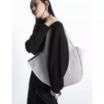 Модные сумки-тоут для женщин, большие ребристые вязаные сумки, повседневные сумки через плечо большого размера Large(Max Length>50cm) чёрный