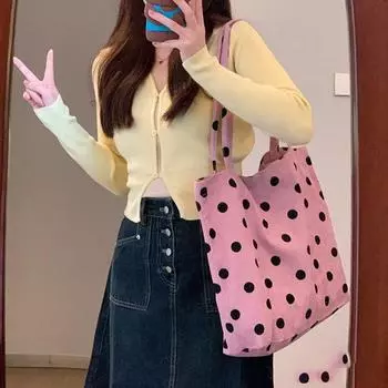 Модные сумки-тоут Женские сумки Новые милые сумки Wave Dot Нишевый дизайн Маленькие свежие трендовые сумки большой емкости Сумки через плечо Ручные сумки