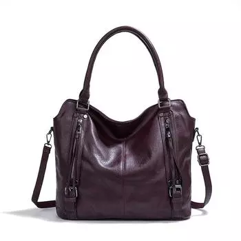 Модные сумки-тоуты из мягкой кожи, однотонные, большой емкости, женские сумки, повседневные сумки через плечо для поездок на работу