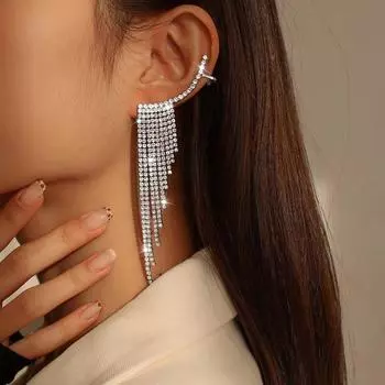 Модные супер яркие серьги с бахромой, полные сережек, серьги Ins Style Ball Banquet Luxury Earrings Decorations One Size золотой