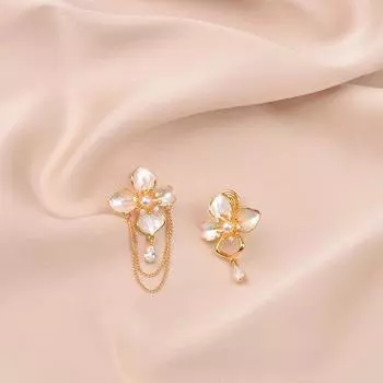 Модные суперфея, асимметричные серьги с кисточками и жемчугом и кристаллами, женские