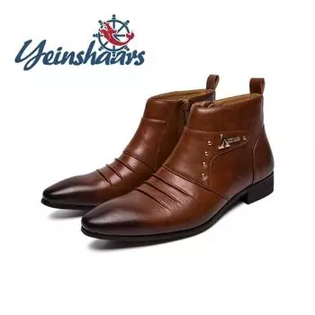 Модные свадебные джентльменские мужские ботинки Высококачественная мужская обувь Модная обувь Челси Мужские туфли без застежек Деловые туфли Ботильоны 39 чёрный