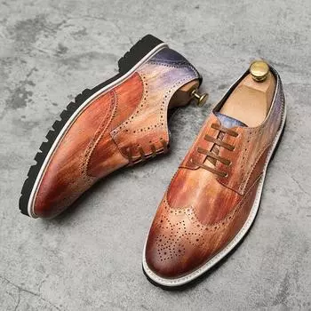 Модные свадебные мужские туфли из лакированной кожи для дизайнеров, броги, резные, для жениха, роскошные, деловые, формальные, повседневные, лоферы, оксфорды, обувь для мужчин 6
