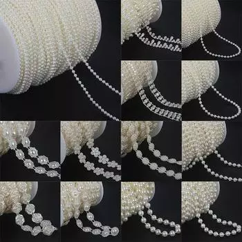 Модные свадебные популярные украшения для вечеринок аксессуары для рукоделия горячая распродажа многоразмерный искусственный жемчуг ABS высокое качество 2-10 м/мешок фурнитура для ювелирных изделий бусины цепочка 18