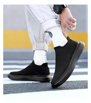 Модные сверхлегкие повседневные сетчатые кроссовки, дышащие, противоскользящие, кроссовки, модная классическая однотонная мужская обувь, размер плюс 46 36 чёрный