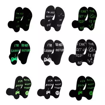 Модные светящиеся игровые носки: Впитывающий пот, нескользящий, большого размера 44-49