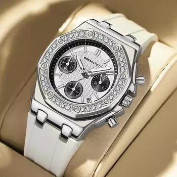 Модные светящиеся кварцевые часы для мужчин и женщин с календарем и силиконовым ремешком