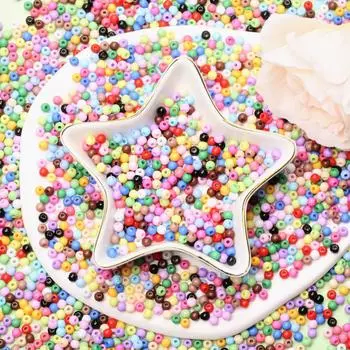 Модные свободные бусины, акриловые бусины 4 мм, ювелирные аксессуары, сделай сам, 1000 шт., аксессуары 1000Pcs разноцветный