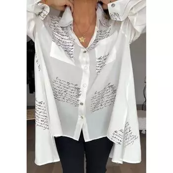 Модные свободные сексуальные повседневные рубашки больших размеров с принтом для женщин, весна и лето, новые нестандартные блузки с длинным рукавом, женские топы на пуговицах 26627 S чёрный