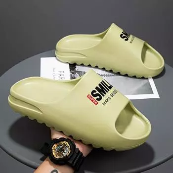 Модные тапочки для дома, супер повседневная обувь, летние шлепанцы 2024 года, мягкие толстые подошвы, мужские и женские сандалии для бега, пляжная обувь, кроссовки 35