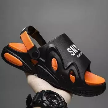 Модные тапочки для мужчин. Сандалии. Туфли на толстой подошве для мужчин. Износостойкие сандалии на плоской подошве для использования в помещении и на открытом воздухе. Мягкие, удобные, новые. Suitable for 35-36 бежевый