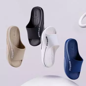 Модные тапочки Huili trend, мужские летние, простые и универсальные, дышащие, односложные, повседневные, нескользящие, износостойкие, удобные сандалии 36/37 чёрный