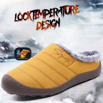 Модные тапочки мужские зимние домашние тапочки шлепанцы унисекс хлопковая обувь плюс бархат теплая водонепроницаемая ткань повседневная обувь для мужчин большой размер 47 48 7 фиолетовый