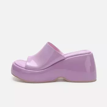 Модные тапочки на большой танкетке, женские туфли на открытом воздухе 2024 года, новые сандалии на толстой подошве с наклонным каблуком, разноцветные сандалии с рыбьим ртом, женская обувь, тапочки на платформе 35 белый