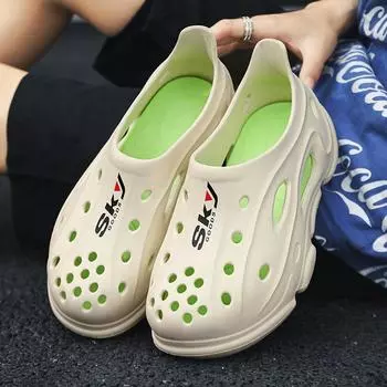 Модные тапочки унисекс на толстой подошве, повседневные летние уличные однотонные сандалии для пар, легкая пляжная обувь 39