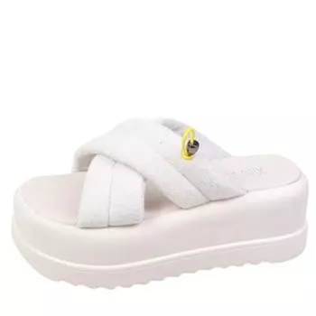 Модные тапочки женские летние 2024 года, новые кроссовки All-match с утолщенной подошвой, корейская версия, домашняя и уличная одежда, сандалии, шлепанцы 34 бежевый