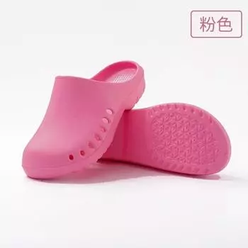 Модные тапочки Женские операционные тапочки Мужские и женские нескользящие мягкие подошвы Тапочки для врачей и медсестер Лабораторная рабочая обувь 35-36 fit 34-35 розовый