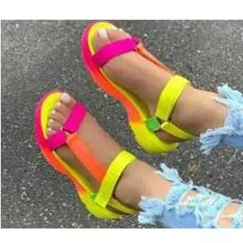 Модные тапочки, женские сандалии на плоской подошве, шлепанцы, летние сандалии, удобная нескользящая обувь 40 разноцветный