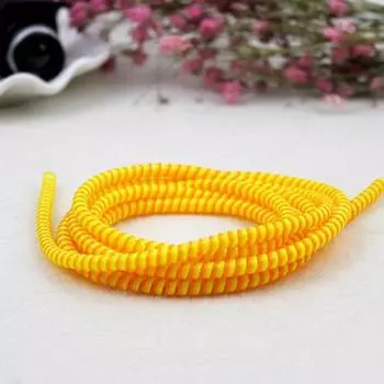 Модные телефоны, товары, спираль, 1,4 м, зарядка, USB-шнур для наушников, защитная крышка для кабеля, устройство для намотки проводов жёлтый/розовый