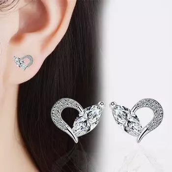 Модные темпераментные элегантные серьги женские простые серьги из циркония милые украшения для ушей подарок на день святого валентина девушке серьги Copper