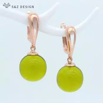 Модные темпераментные круглые бусины, серьги-подвески цвета розового золота для женщин и девочек, свадебные украшения, серьги-капли