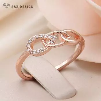 Модные темпераментные восковые инкрустированные капли воды кубический цирконий регулируемые кольца для женщин розовое золото цвет ювелирные изделия