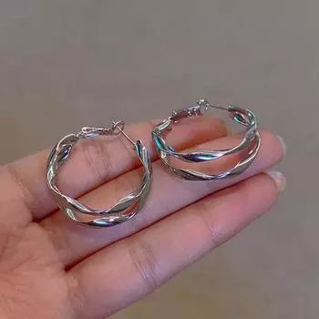 Модные тенденции 2023 года, уникальный дизайн, элегантные нежные двухслойные серьги неправильной формы, витые серьги, женские украшения, вечерние подарки премиум-класса