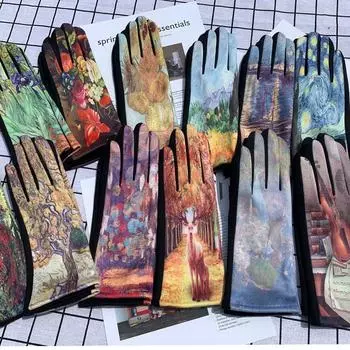 Модные тенденции масляной живописи перчатки Ab Edition замшевые перчатки с симметричным узором масляной живописи, перчатки One size