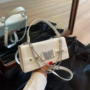 Модные тенденции женские сумки через плечо шикарный дизайн сердце застежка мини квадратные сумки из искусственной кожи дамские сумки на цепочке для поездок