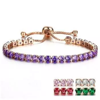 Модные теннисные браслеты с цирконием для женщин, ослепительные кристаллы различной формы, цепочка на руку, трендовые сексуальные аксессуары для вечеринок, ювелирные изделия красный