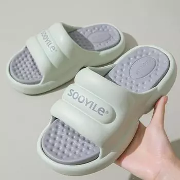 модные теплые летние тапочки с толстой подошвой женские премиум-тапочки с буквами обувь для ванной пляжная обувь сандалии цвета допамина женские 35-36 хаки