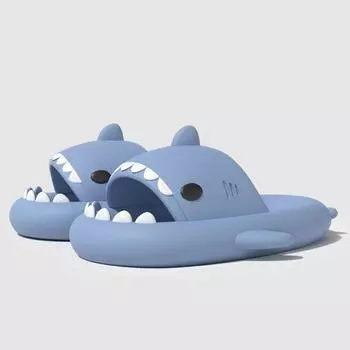 Модные теплые новые милые тапочки Shark для женщин и мужчин, модные плоские сандалии Shark, пляжная обувь на платформе для отдыха на открытом воздухе, нескользящие тапочки для ванной 36-37(22.5-23cm)