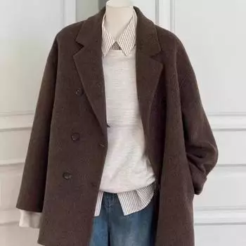 Модные теплые роскошные шерстяные пальто и пиджаки S