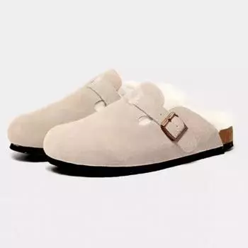 Модные теплые тапочки-мюли женские новые сабо пробковые домашние туфли женские с поддержкой свода стопы пляжные шлепанцы женские Zapatos De Mujer 35