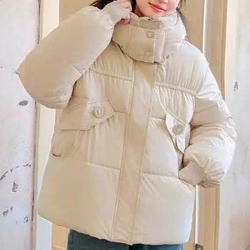 Модные теплые женские зимние пальто с капюшоном, верхняя одежда, свободные толстые куртки больших размеров для женщин, короткие парки M чёрный