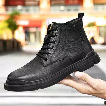 Модные теплые зимние мужские ботинки из натуральной кожи, резиновые ботильоны, мужские уличные кроссовки с мехом, зимние ботинки для мужчин Botas 37