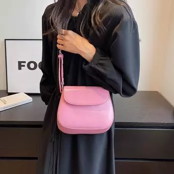 Модные текстурированные сумки на одно плечо для женщин, летняя популярная однотонная универсальная женская сумка через плечо из искусственной кожи Mini(Max Length<20cm)