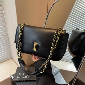 Модные текстурированные женские сумки через плечо, однотонные универсальные небольшие квадратные сумки с клапаном, новые женские сумки через плечо с цепочкой