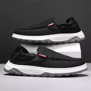 Модные тканевые туфли, летние новые дышащие мужские туфли, повседневные, удобные, с одной педалью, популярные, универсальные, ленивые туфли 39 чёрный