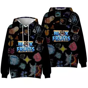Модные толстовки Blox Fruits для мужчин и женщин, осенние повседневные пуловеры ROBLOX, толстовка с капюшоном, модные толстовки для косплея, толстовка в стиле хип-хоп, одежда XS