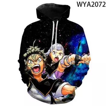 Модные толстовки для мужчин, женщин и детей, черный клевер, толстовки с 3D принтом в стиле аниме, пуловеры, повседневные топы с капюшоном S