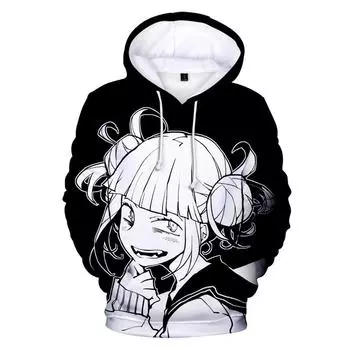 Модные толстовки Harajuku Himiko Toga с объемным принтом, толстовки для мужчин, женщин и детей Kpop с круглым вырезом, милые толстовки с принтом Himiko Toga 100