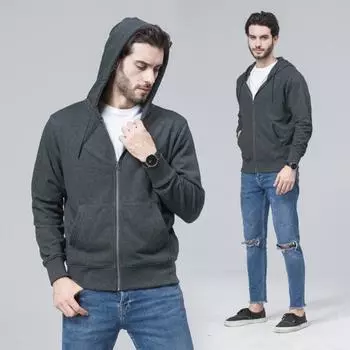 Модные толстовки на молнии, мужские ретро Harajuku, однотонная куртка, уличная толстовка на молнии, повседневная свободная толстовка, одежда US S белый