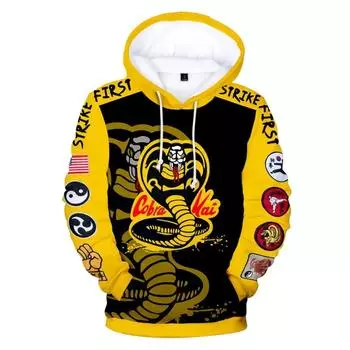 Модные толстовки с капюшоном Cobra Kai TV Series 3D Print Sweatshirt Men Women Casual Streetwear Hoodie Harajuku Kids Boy Girl Coats Clothing S