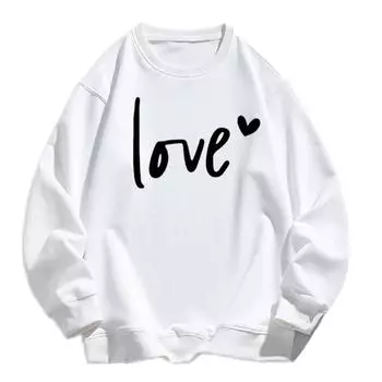 Модные толстовки с капюшоном с принтом «Любовные буквы», толстовка с круглым вырезом, повседневная толстовка для зимы и осени, одежда Y2K, женские толстовки S