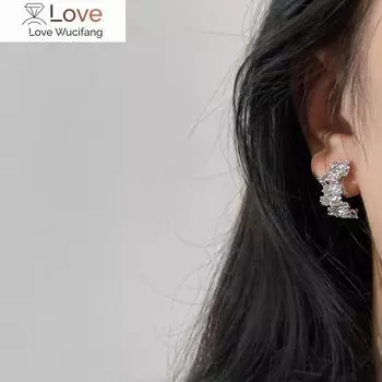 Модные тонкие блестящие циркониевые серьги-манжеты в форме буквы C, металлические серьги-клипсы для женщин без пирсинга хряща, зажим для ушей, свадебные украшения