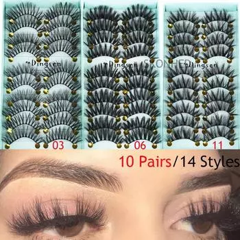 Модные тонкие пушистые 3D волосы ручной работы из искусственной норки, длинные накладные ресницы крест-накрест, наращивание ресниц Style 05